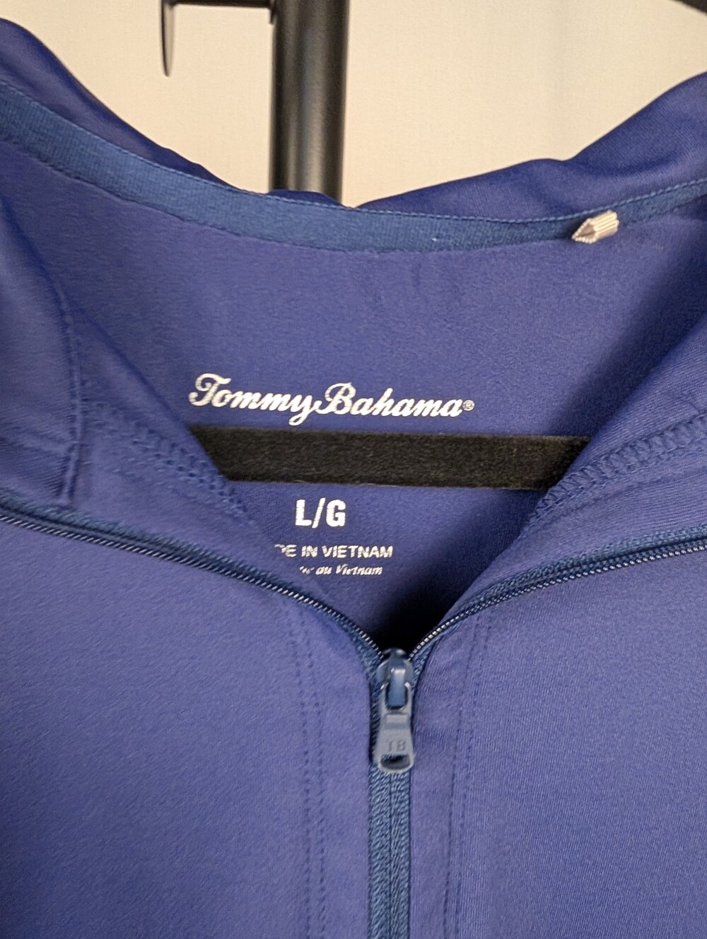 A-144 Tommy Bahama IslandZone Sleeveless Quarter Zip Golf Dress Large Blue - Picture 6 of 11
